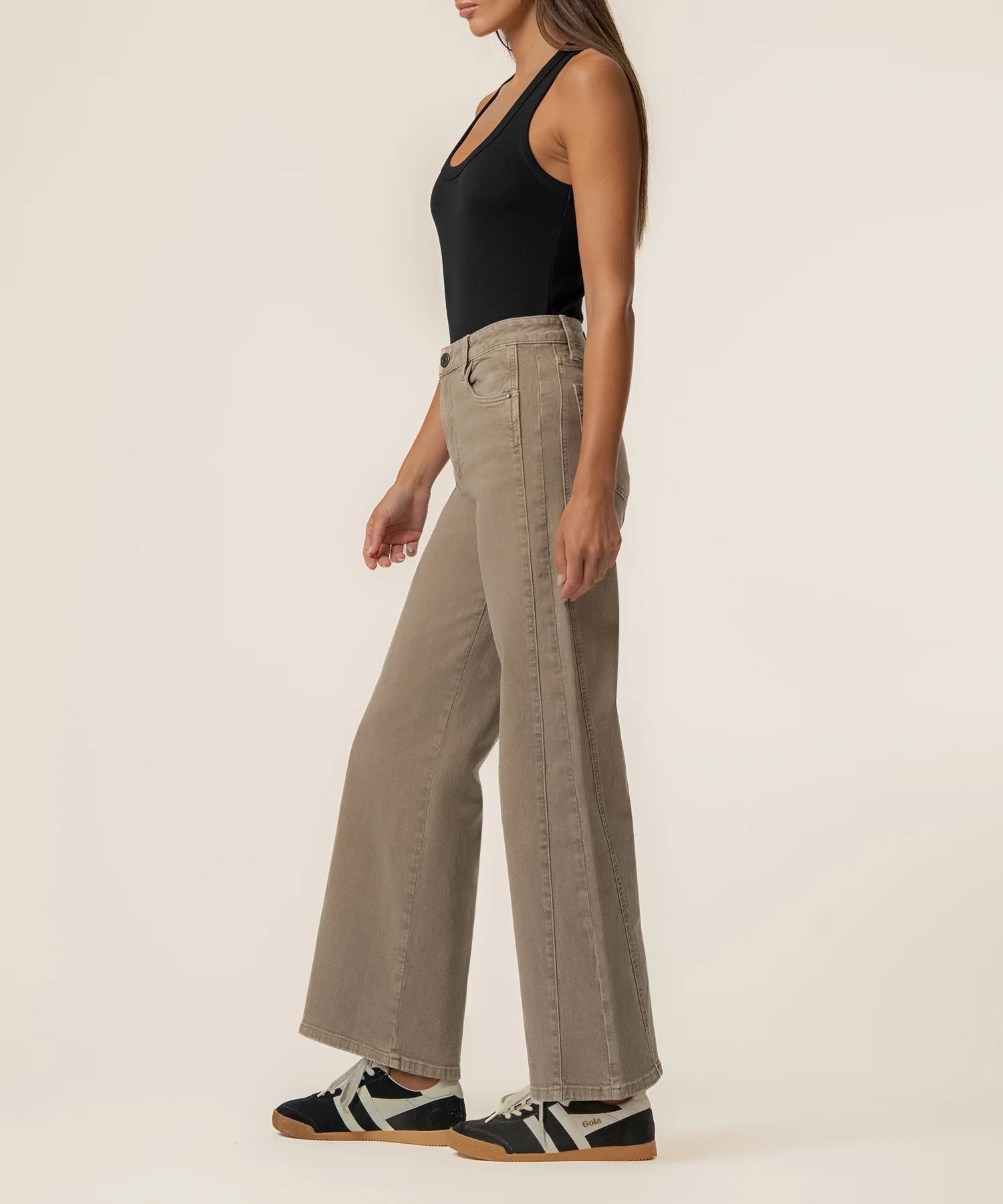 Meg High Rise Side Panel | Milk Tea