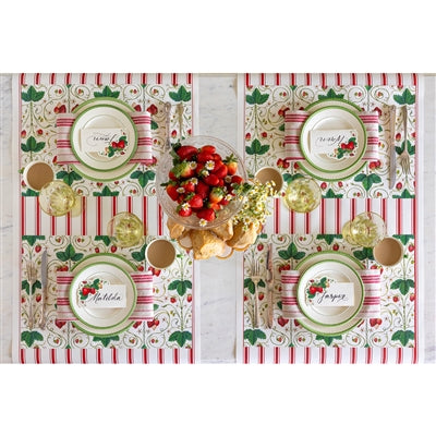 Red Linen Stripe Runner | 20" x 25'