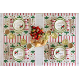 Red Linen Stripe Runner | 20" x 25'