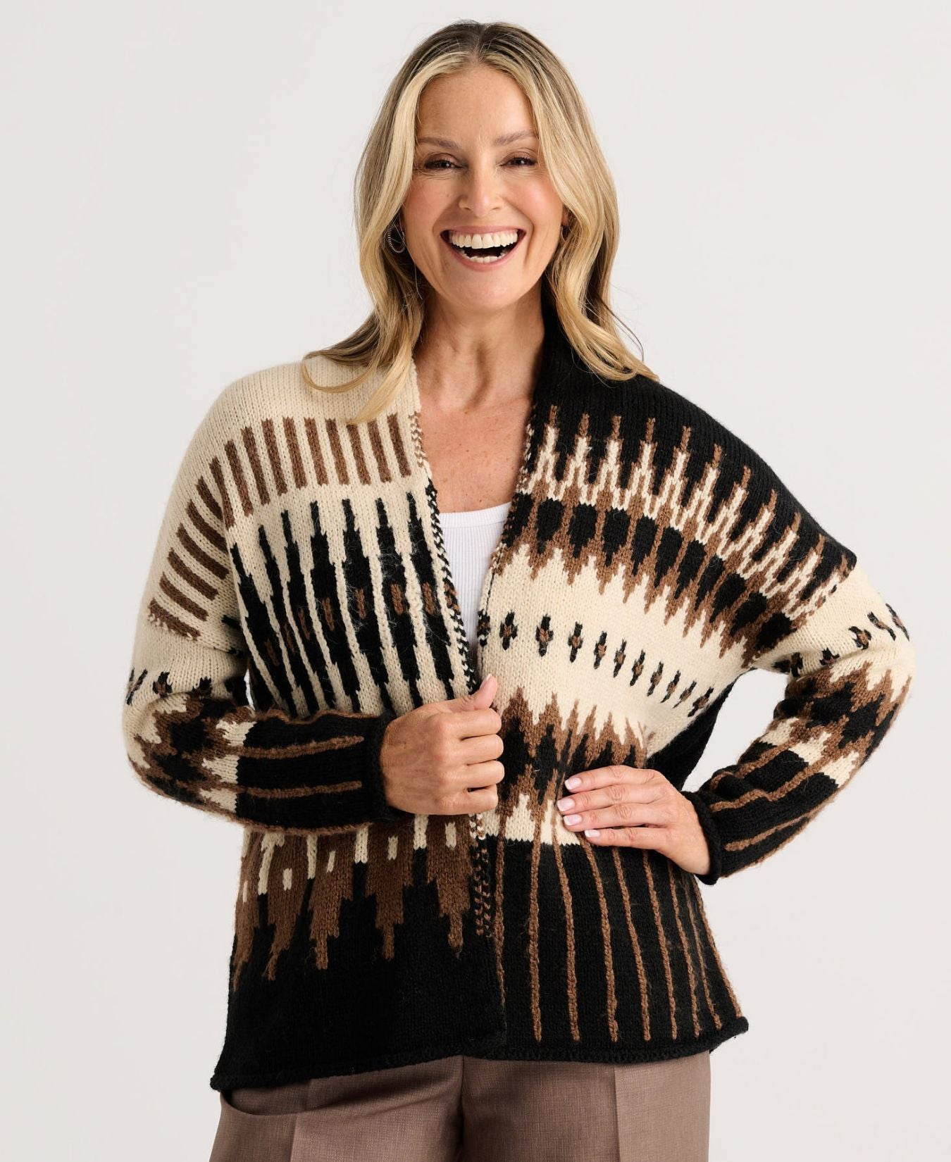 Knit Cardigan-Black-Zaket&Plover-ZP8505U