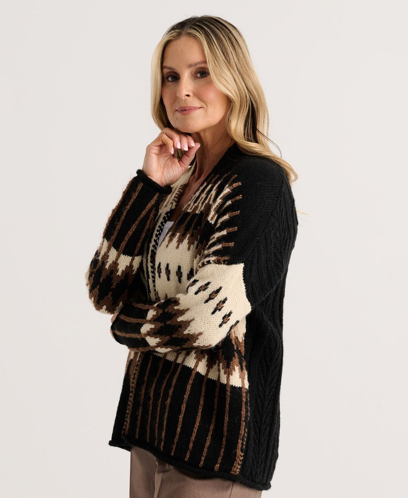 Knit Cardigan-Black-Zaket&Plover-ZP8505U