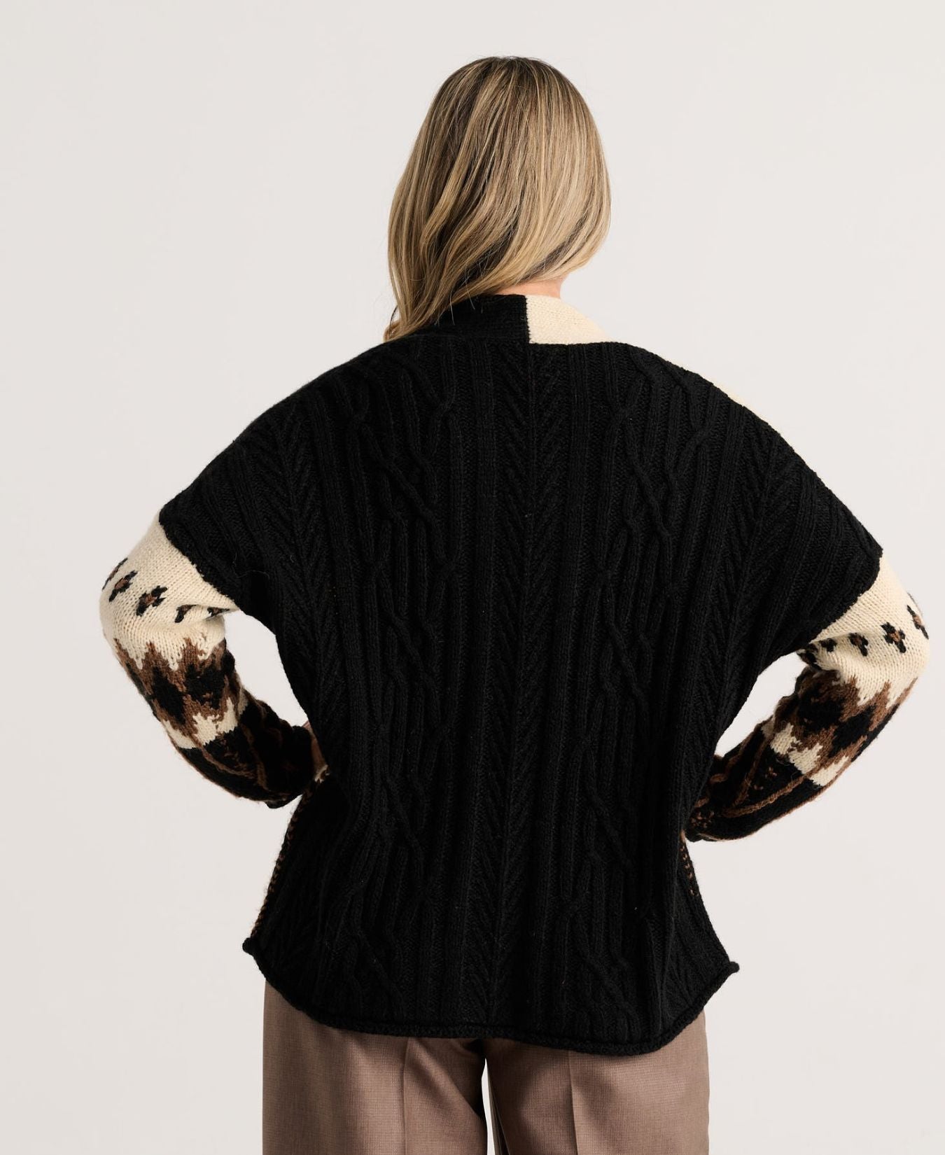 Knit Cardigan-Black-Zaket&Plover-ZP8505U