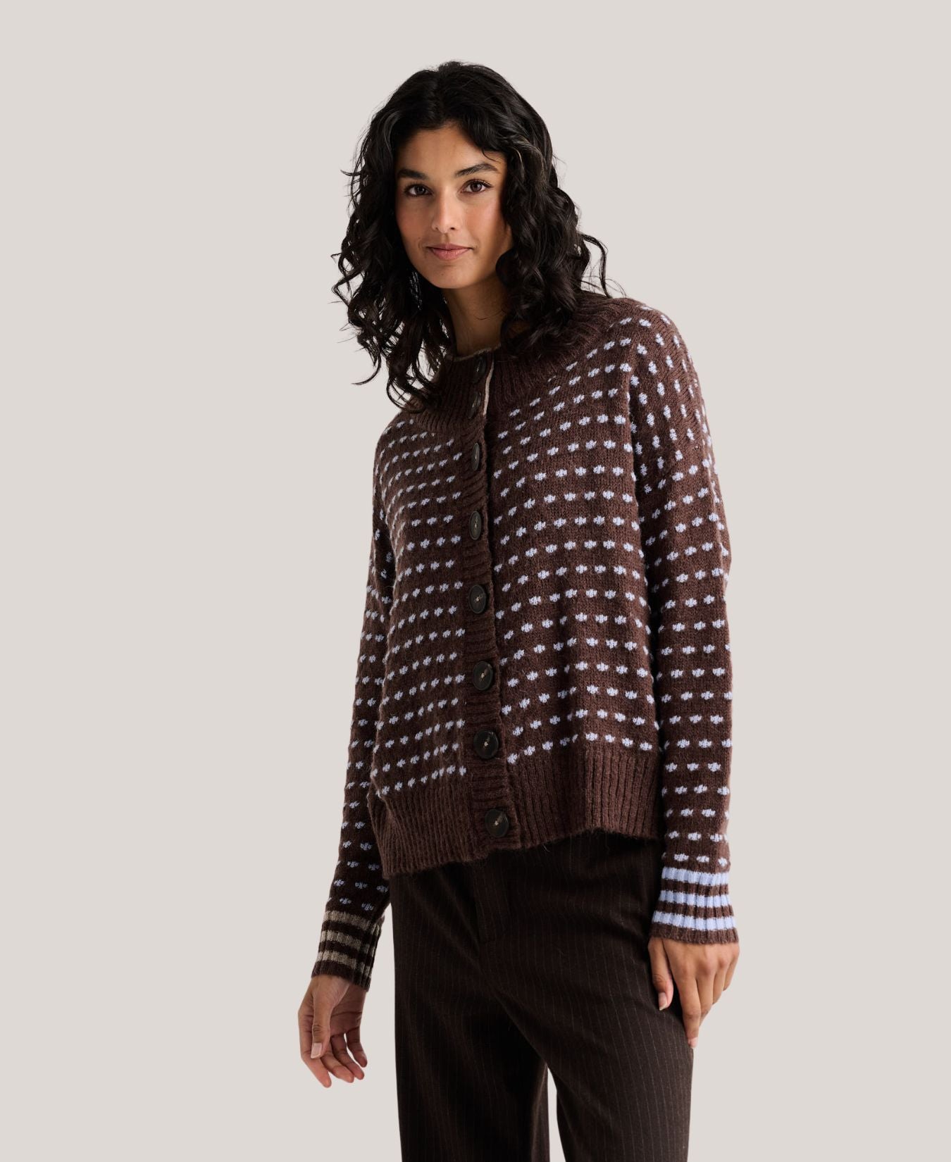 Knit Cardigan-Chocolate-Zaket&Plover-ZP8541U