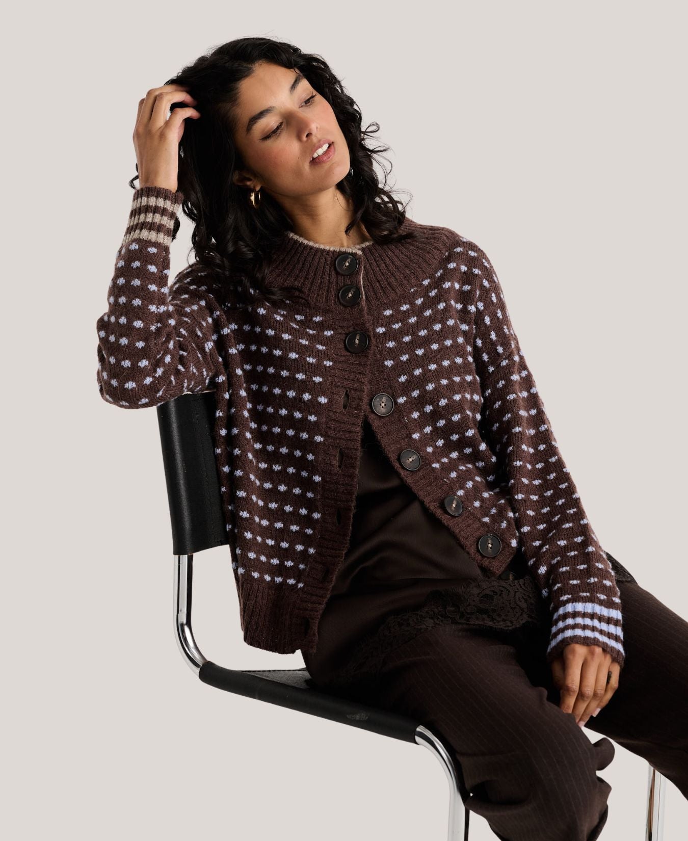 Knit Cardigan-Chocolate-Zaket&Plover-ZP8541U