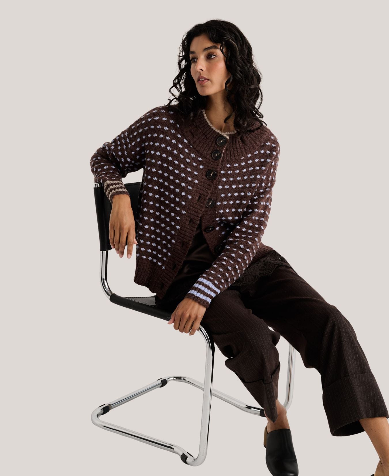 Knit Cardigan-Chocolate-Zaket&Plover-ZP8541U