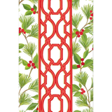 Knots And Greenery White Guest Towel - Package Of 15_Caspari_19180G-GRN