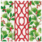 Knots And Greenery White Napkin Luncheon_Caspari_19180L-GRN
