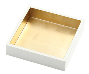 Lacquer Luncheon Napkin Holder - Ivory/Gold