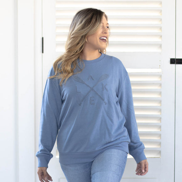 Lake Oar Sweatshirt Dusty Blue