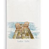 Sitting On The Dock Lake Oconee Dishtowel