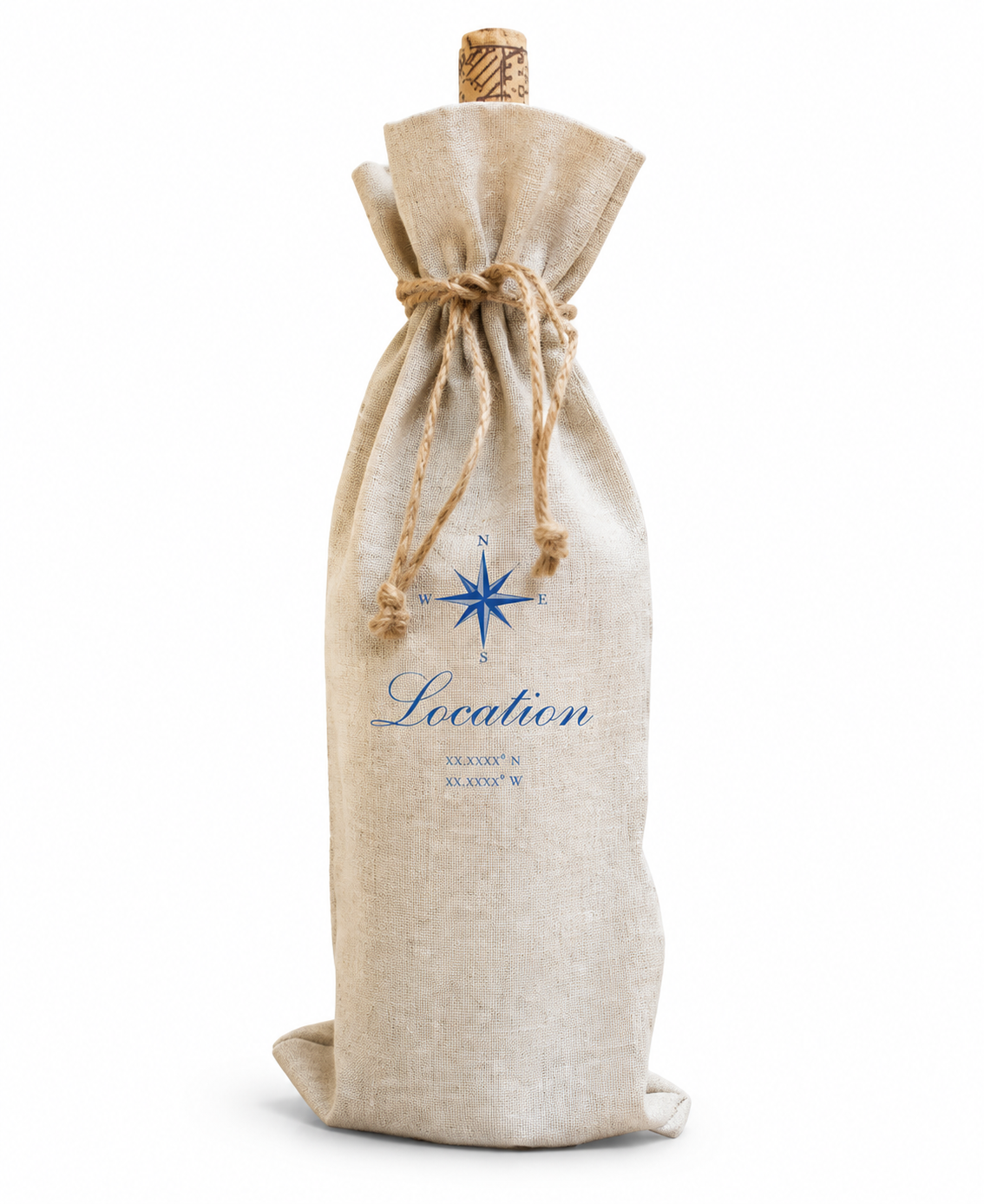 Lake Oconee Compass Rose Coordinate Wine Bag-French Graffiti-WB732LOC
