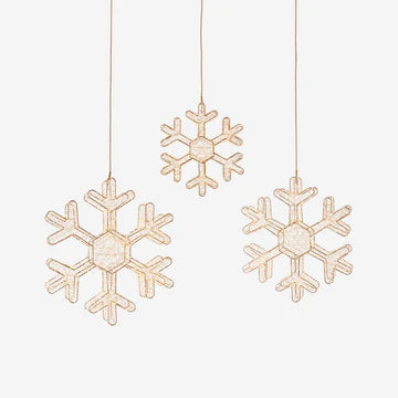 Lighted Snowflake with Three Adapters Set of 3  18