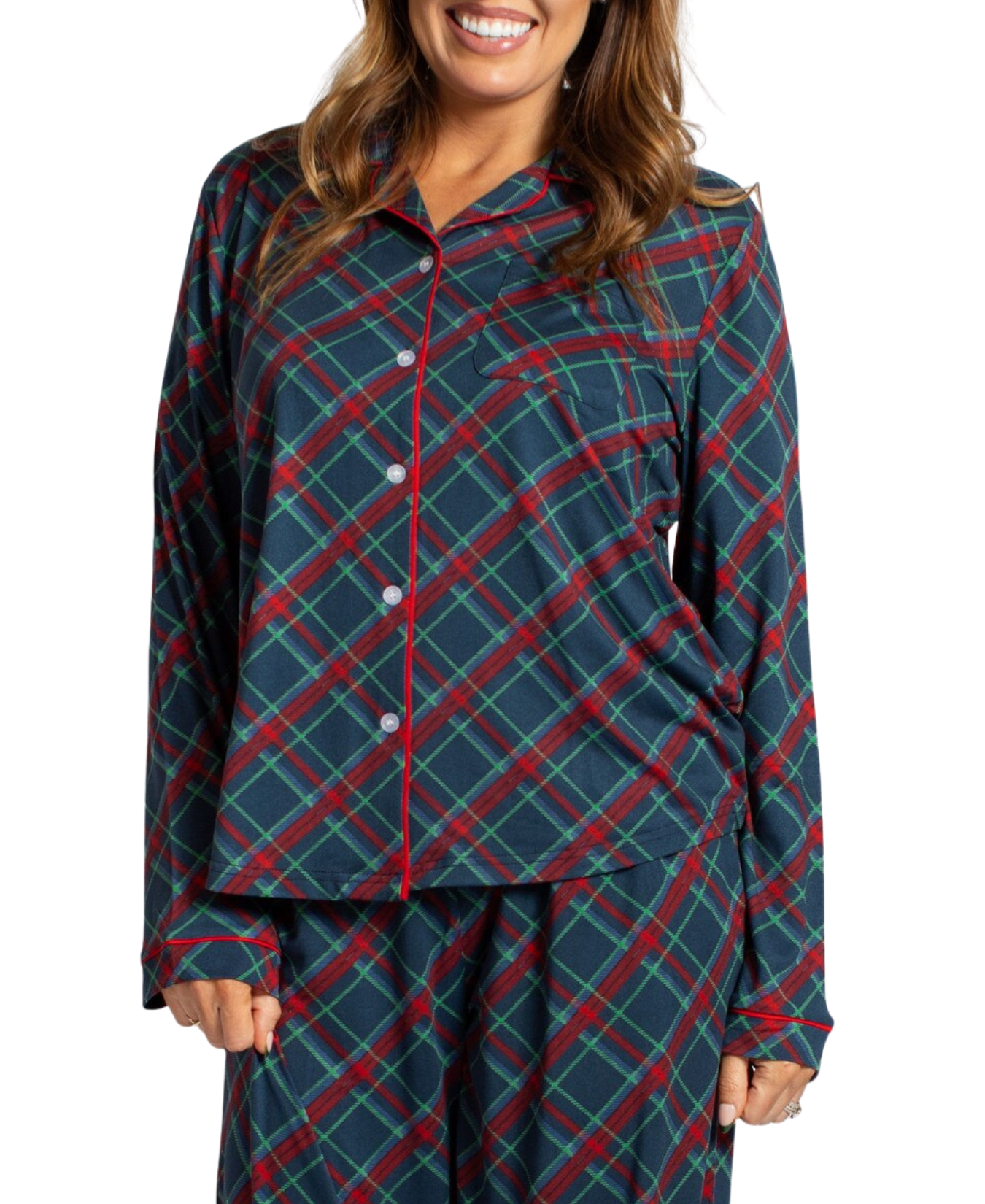 Layton Plaid Long Sleeve Button Up Sleep Shirt_The Royal Standard_273260891