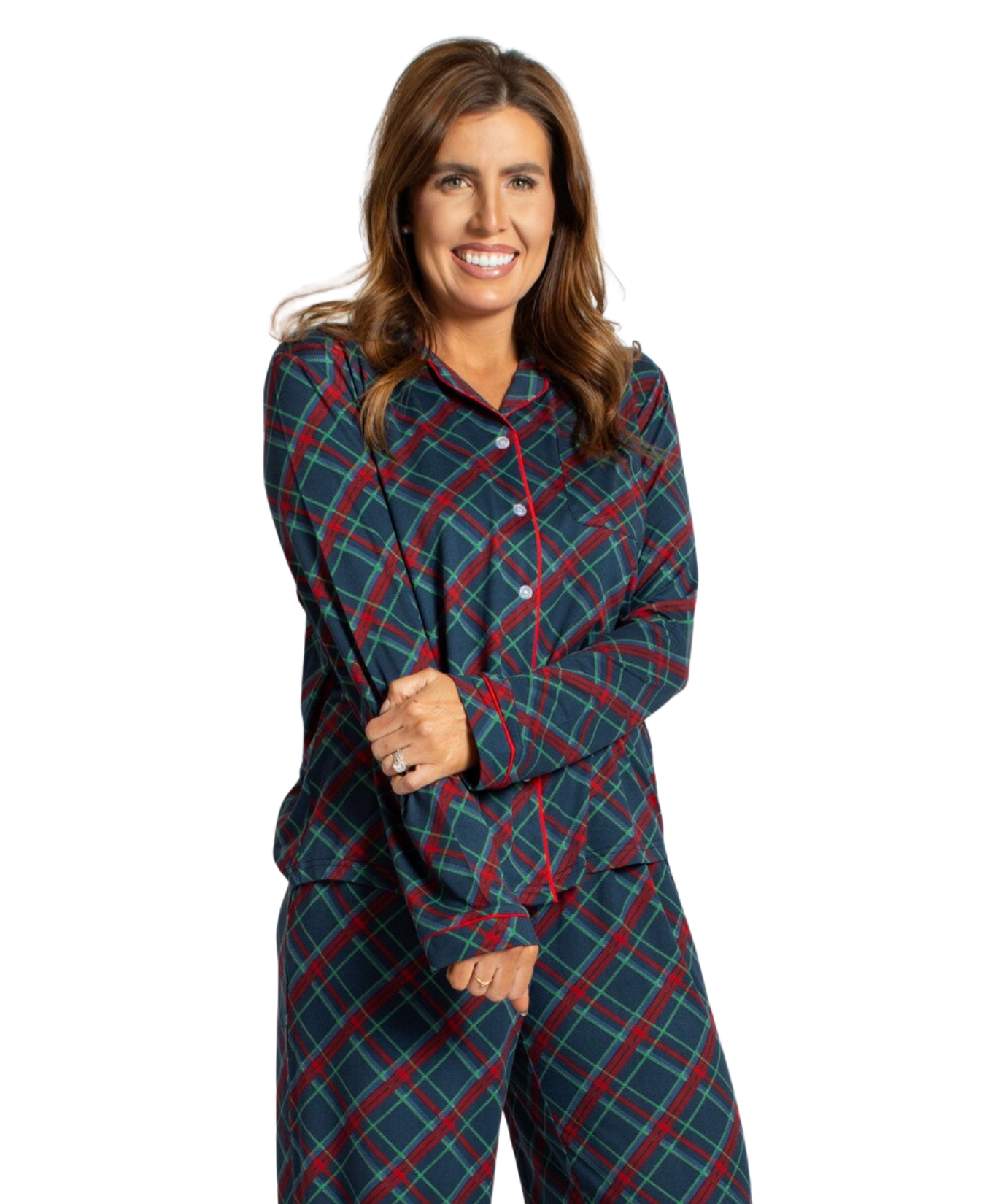 Layton Plaid Long Sleeve Button Up Sleep Shirt_The Royal Standard_273260891