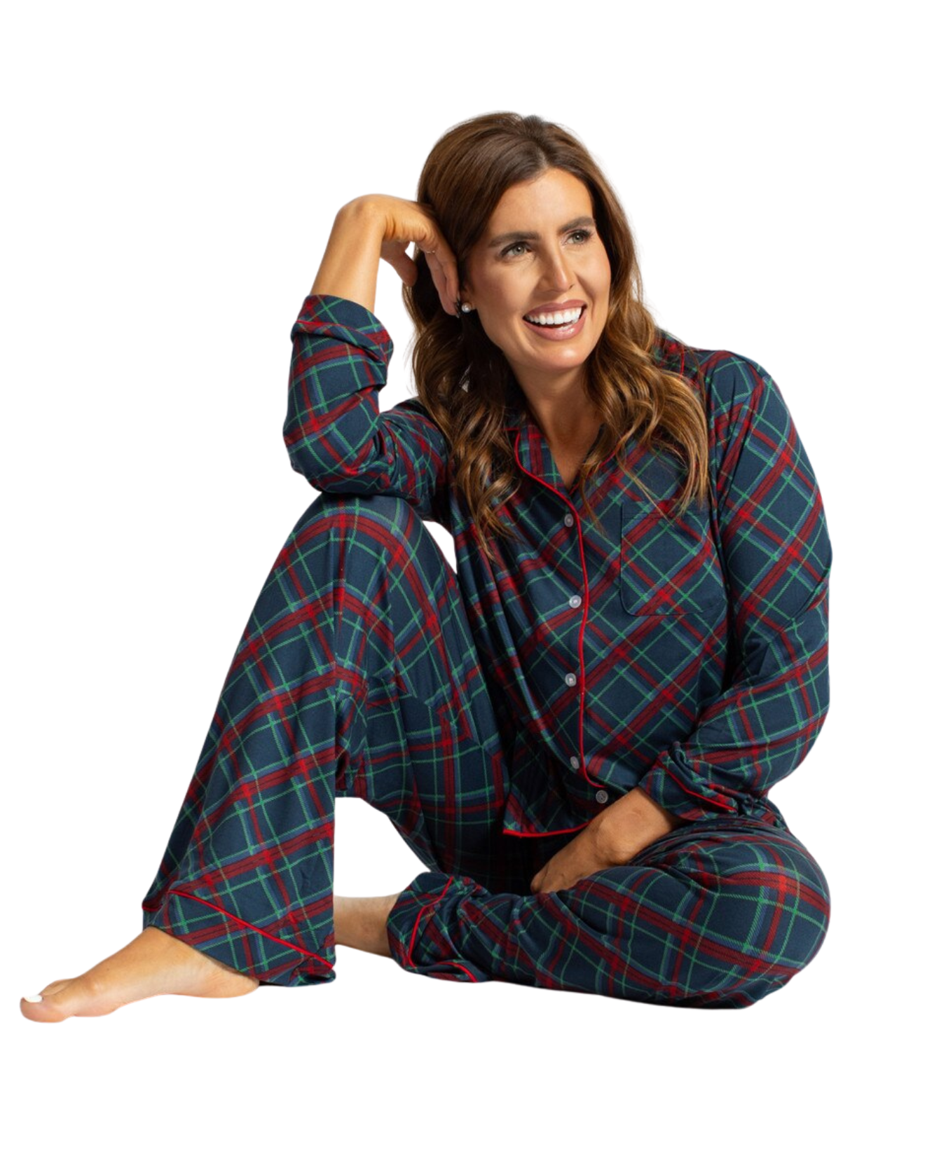 Layton Plaid Long Sleeve Button Up Sleep Shirt_The Royal Standard_273260891