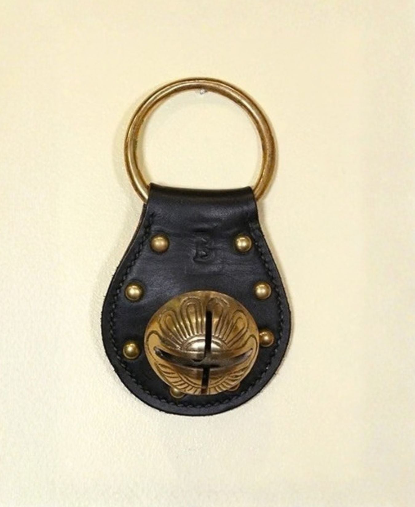Lg Stitched & Studded Teardrop, 1 Solid Brass Belsnickel-ZaketPlover-9SB4-B232K