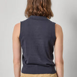 Sleeveless Polo Sweater | Navy