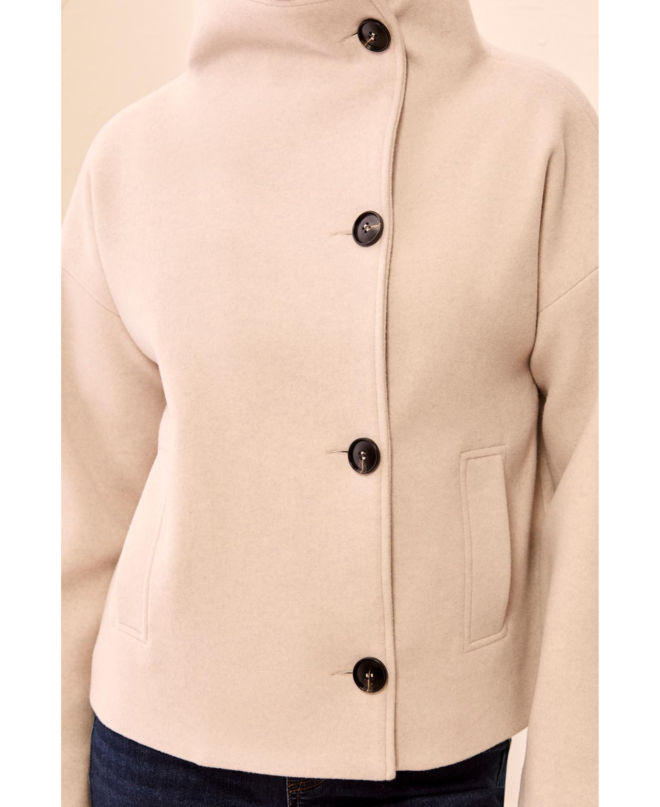 Lofty Chic Funnel Neck Jacket-Tribal-6343O-5847