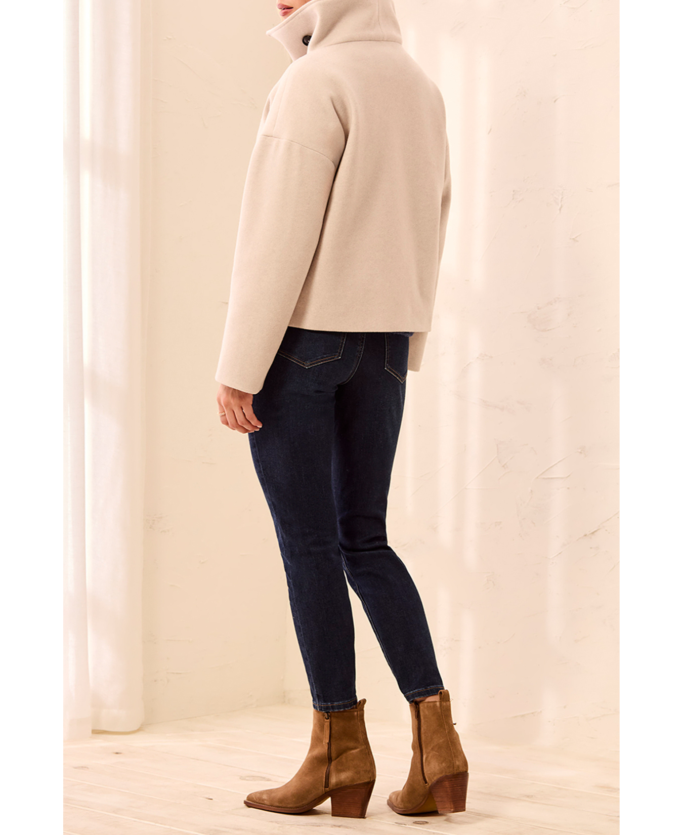 Lofty Chic Funnel Neck Jacket-Tribal-6343O-5847