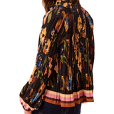 Long Sleeve Blouse with Ruffle Collar - Tribal - 3290O-8532