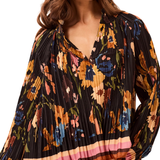 Long Sleeve Blouse with Ruffle Collar - Tribal - 3290O-8532