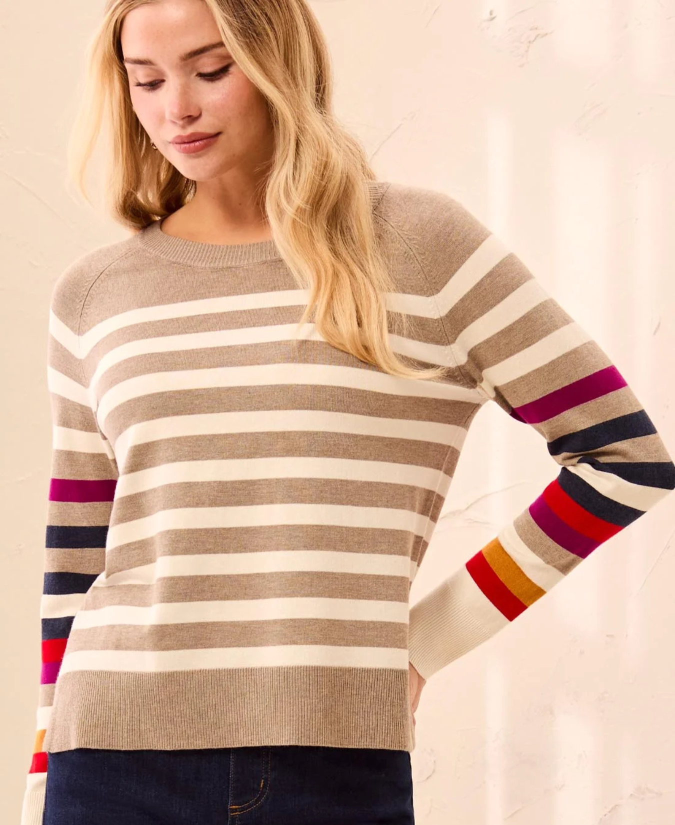 Long Sleeve Crew Neck Sweater_Tribal_3132O-8477