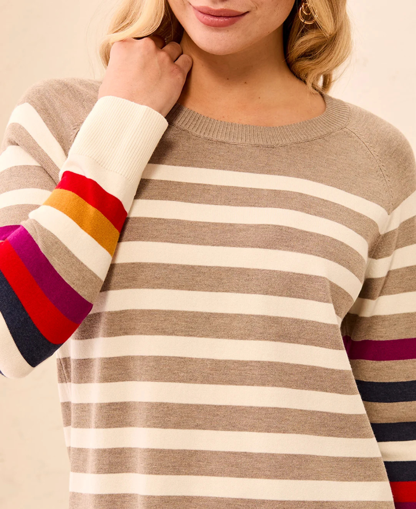 Long Sleeve Crew Neck Sweater_Tribal_3132O-8477