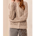 Long Sleeve Mock Neck Sweater Cardigan-Tribal-3260O-8557