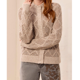Long Sleeve Mock Neck Sweater Cardigan-Tribal-3260O-8557