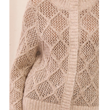 Long Sleeve Mock Neck Sweater Cardigan-Tribal-3260O-8557
