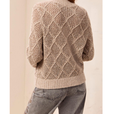 Long Sleeve Mock Neck Sweater Cardigan-Tribal-3260O-8557