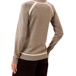 Long Sleeve Mock Neck Sweater with Tipping Detail-Tribal-3226O-835