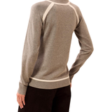 Long Sleeve Mock Neck Sweater with Tipping Detail-Tribal-3226O-835