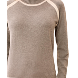 Long Sleeve Mock Neck Sweater with Tipping Detail-Tribal-3226O-835