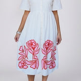 Luca Dress | Ivory w/Embroidery