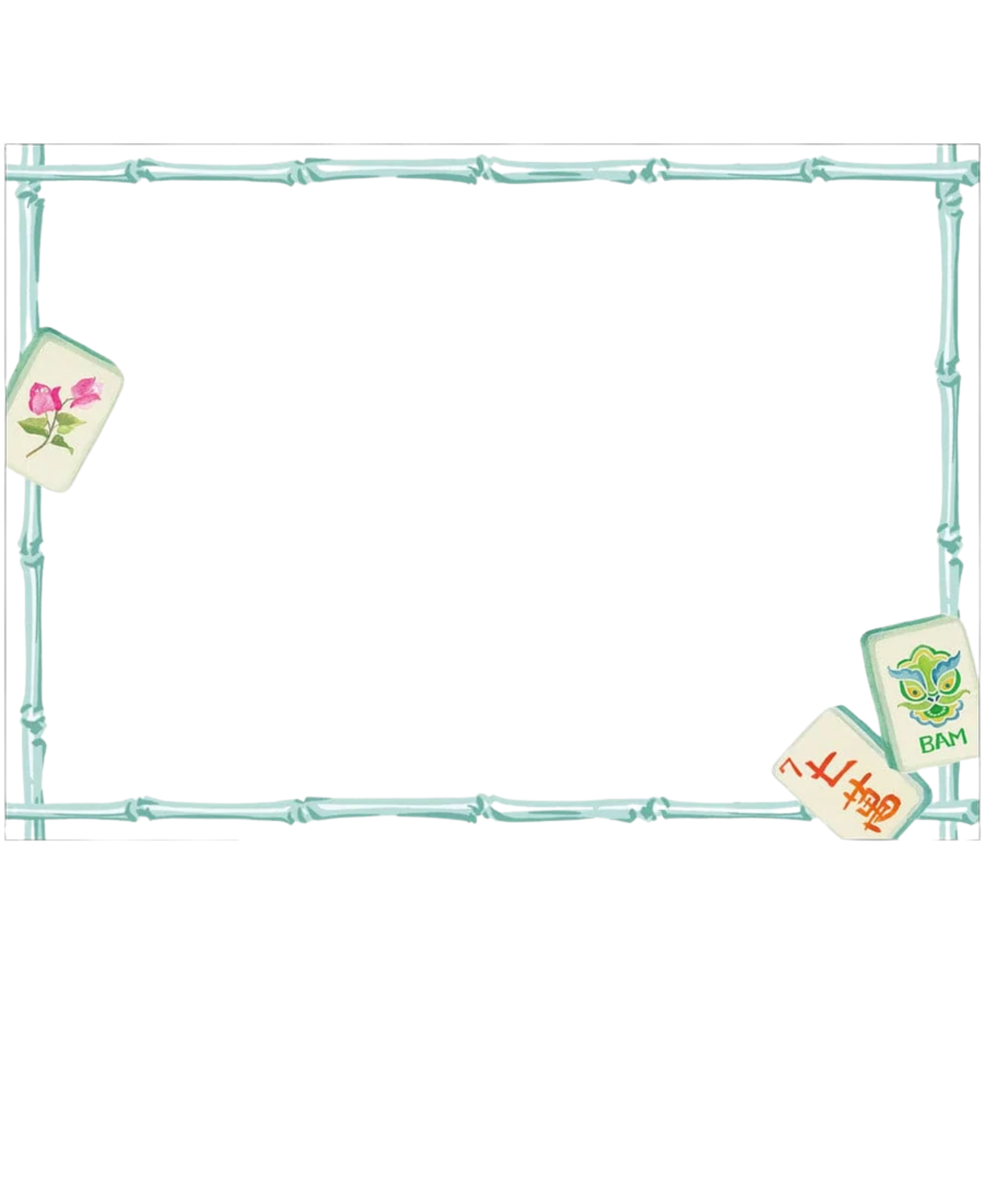 Mahjong Correspondence Cards_Caspari_96605CCU12