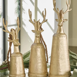 a group of gold reindeer bells