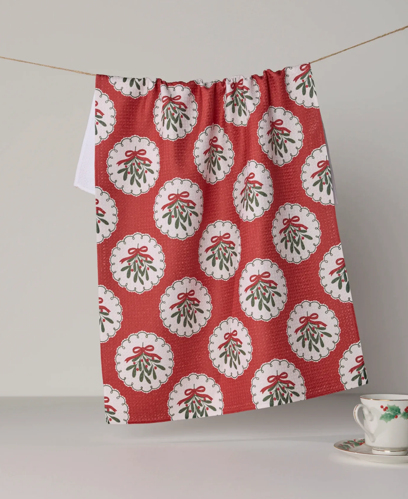 Merry Mistletoe Tea Towel-Geometry-TT-MF-MERRY-MISTLETOE