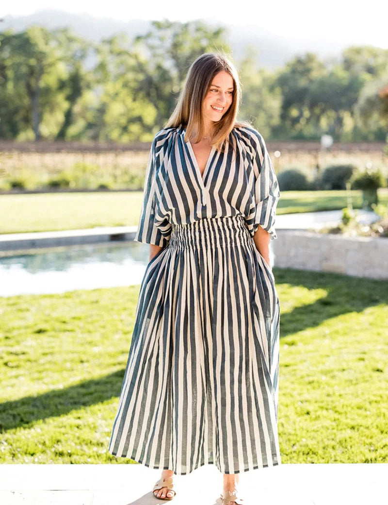Porto Popover Navy Stripe