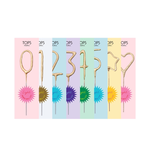 Mini 4" Gold Number Sparkler Wand Card - Singles-Tops Malibu-74035