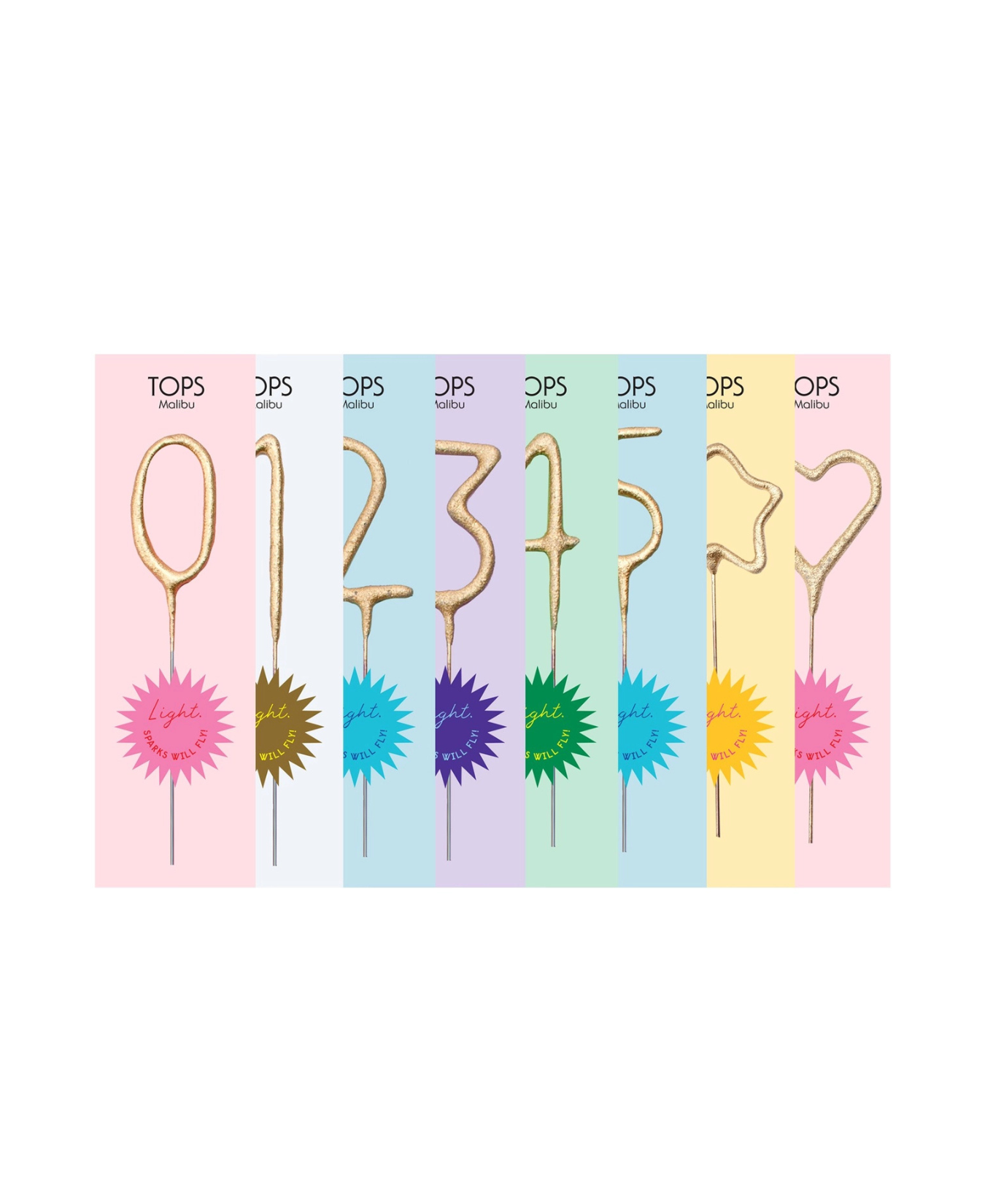 Mini 4" Gold Number Sparkler Wand Card - Singles-Tops Malibu-74035