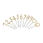 Mini 4" Gold Number Sparkler Wand Card - Singles-Tops Malibu-74035