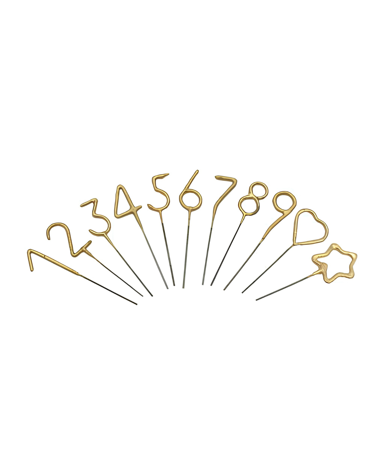 Mini 4" Gold Number Sparkler Wand Card - Singles-Tops Malibu-74035