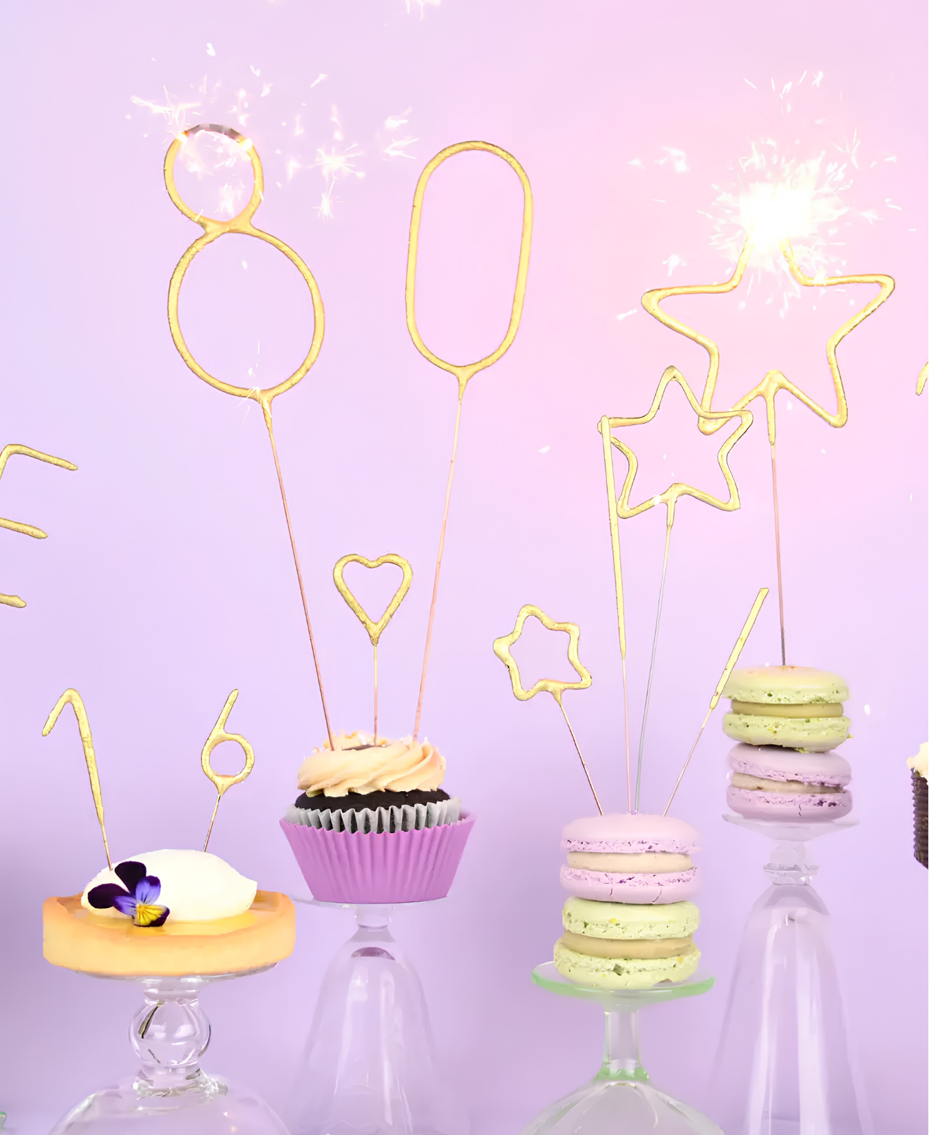 Mini 4" Gold Number Sparkler Wand Card - Singles-Tops Malibu-74035