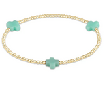 Signature Cross Small Gold 2mm Bead Bracelet