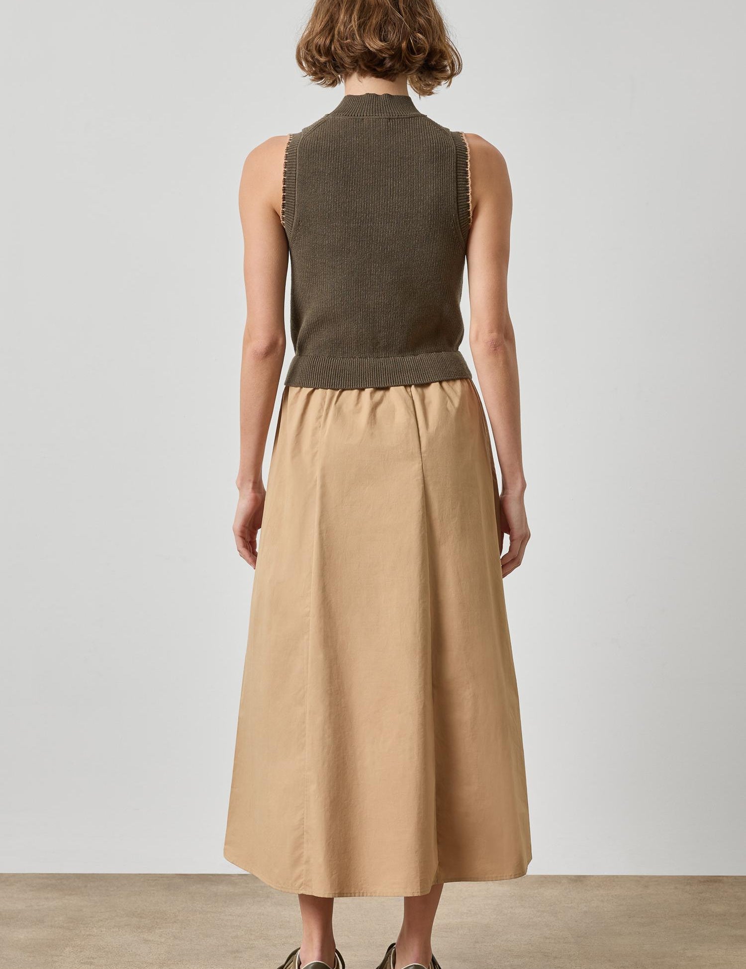 Mixed Media Mock Neck Dress_Lilla P_PA3499-OLV