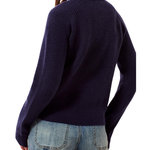Mixed Media Sweater Jacket with Denim Detail-Tribal-6350O-5622