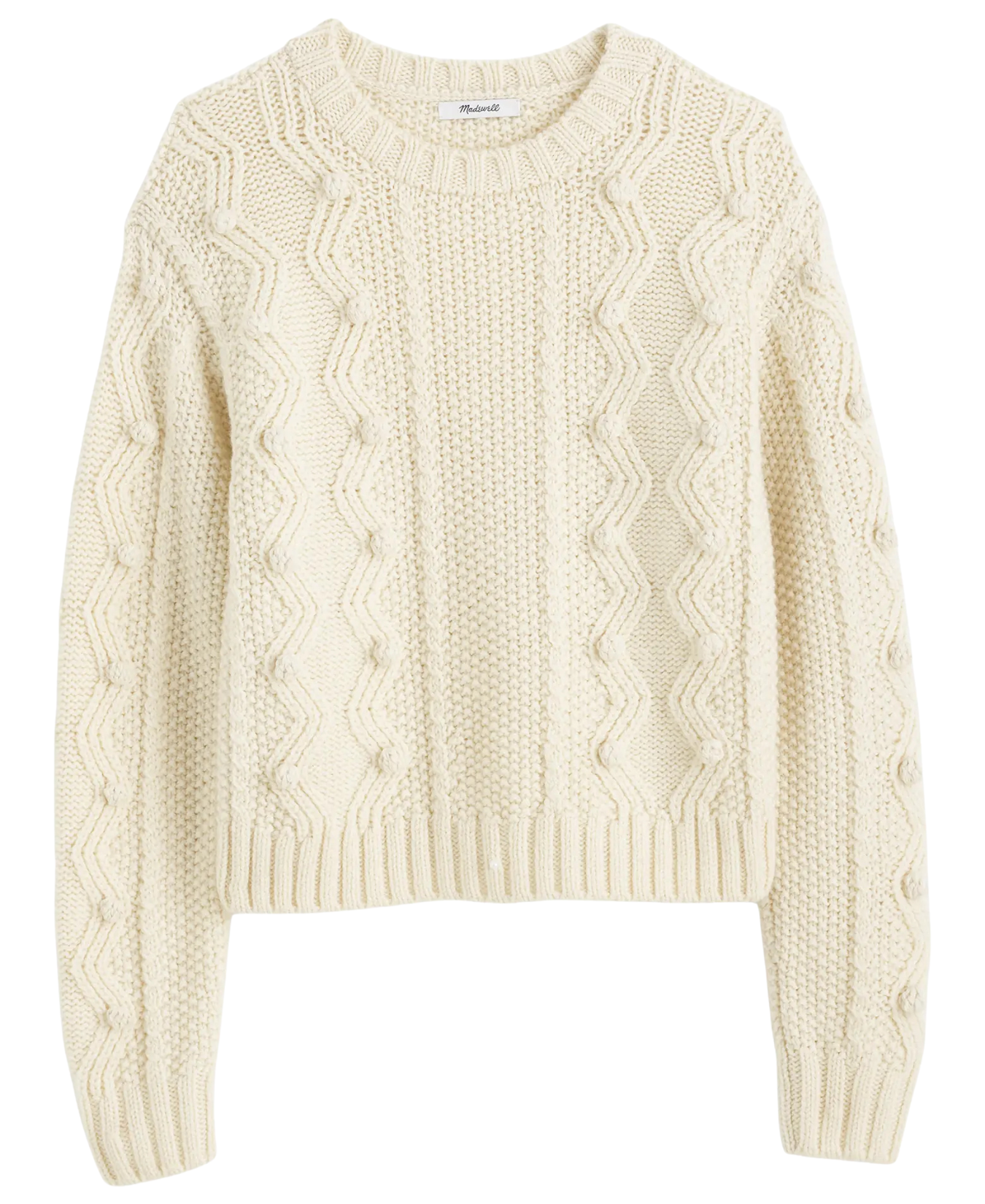 Mixed Stitch Crewneck Sweater_Lilla P_PA3497-IVRY