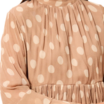 Mock Neck Peplum Blouse with Frill Detail - Tribal - 6366O-5859