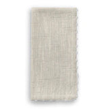 Knotted Edge Natural Cotton Napkin White Trim | Set of 4